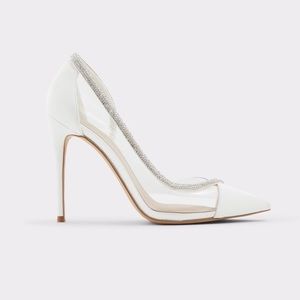 Aldo Fibeth Sparkly Heel White / Clear pointed toe